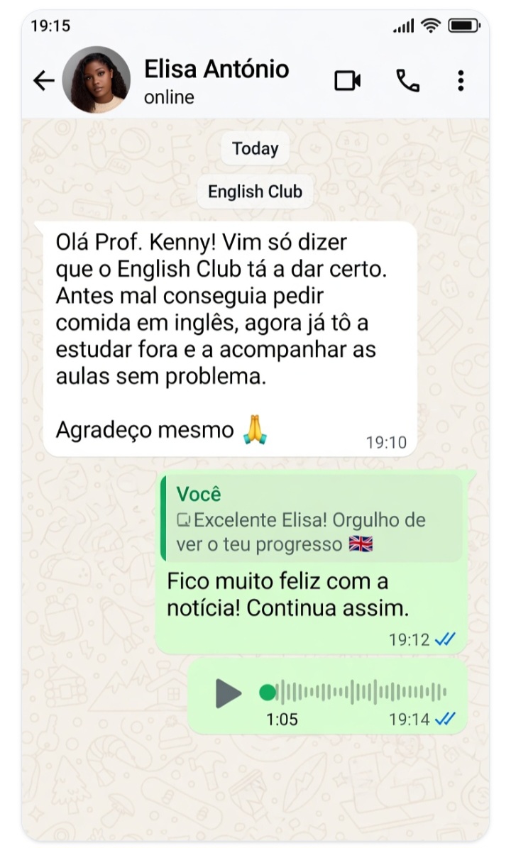 Depoimento de Elisa António no WhatsApp